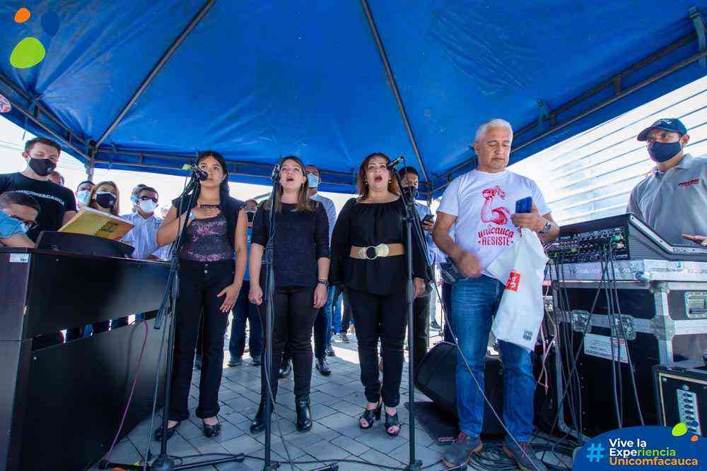 Acto simbólico en Parque Caldas convocado por ASIES Cauca