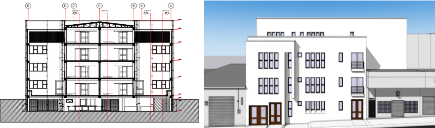 Planos del edificio de laboratorios.