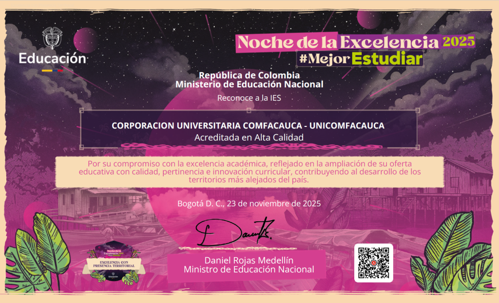 Certificado por el compromiso con la excelencia académica, reflejando en la ampliación de su oferta educativa con calidad, pertinencia e innovación curricular, contribuyendo al desarrollo de los territorios más alejados del país.