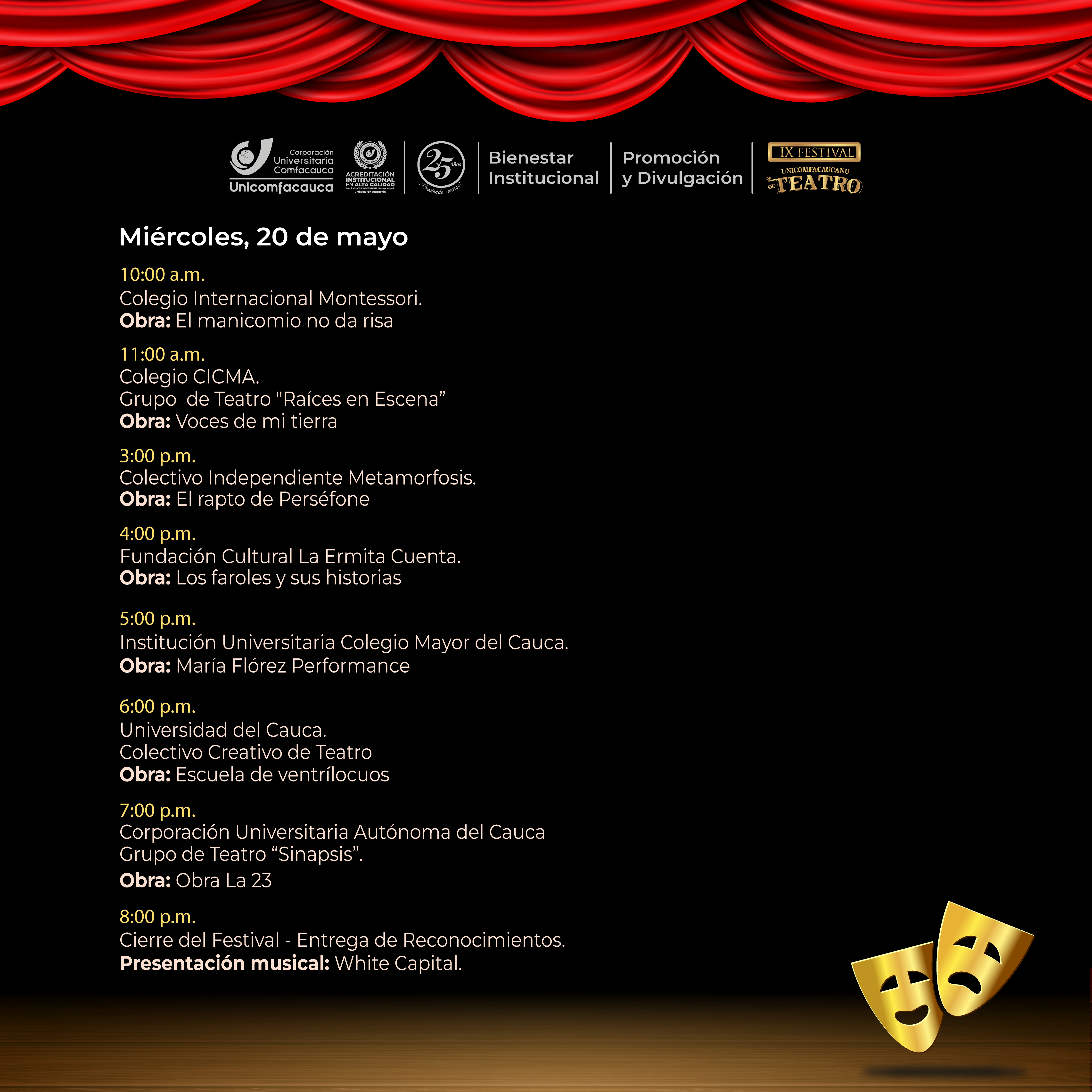Programación IX Festival de Teatro 2026.