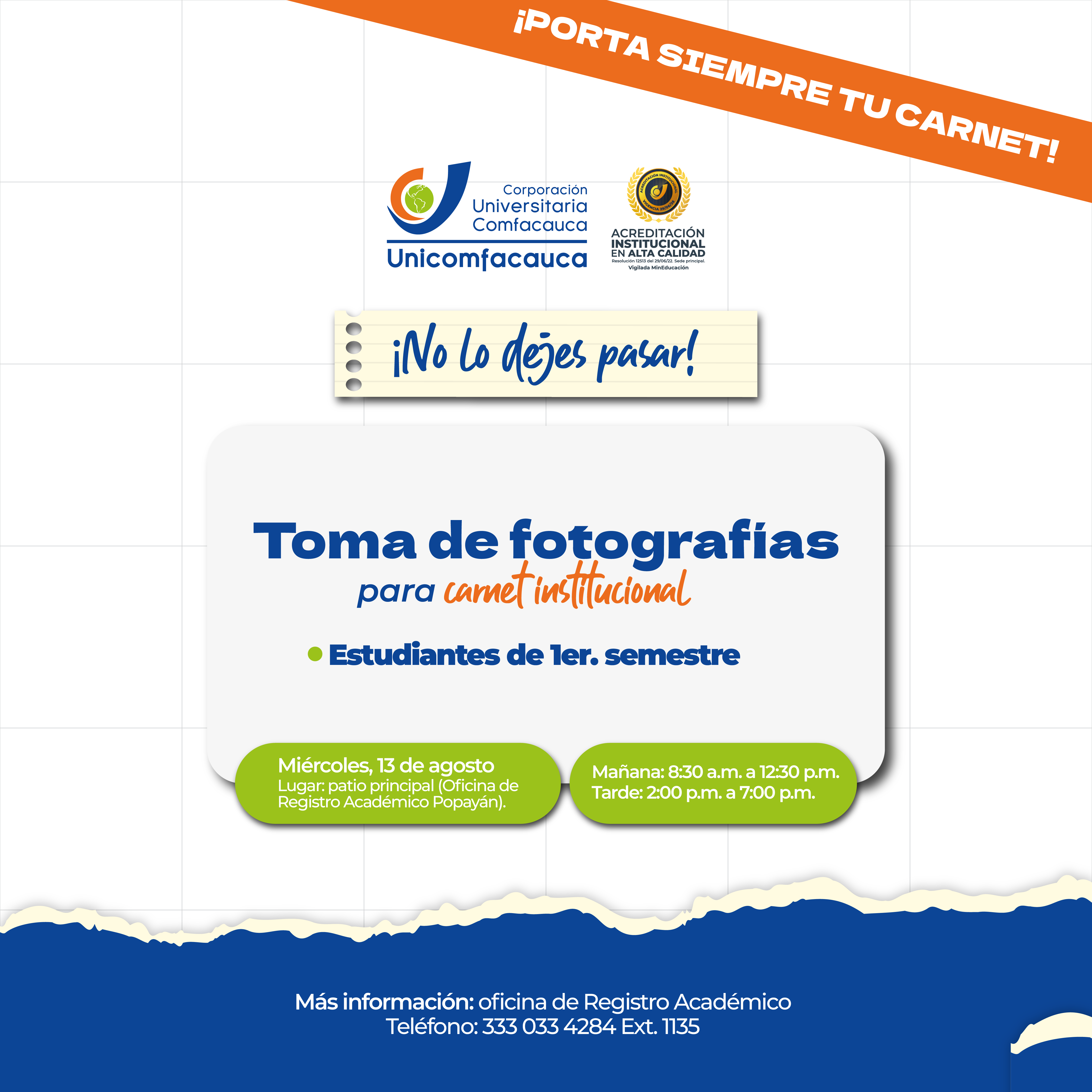 Imágen de Toma de fotografía para carnet institucional – Popayán