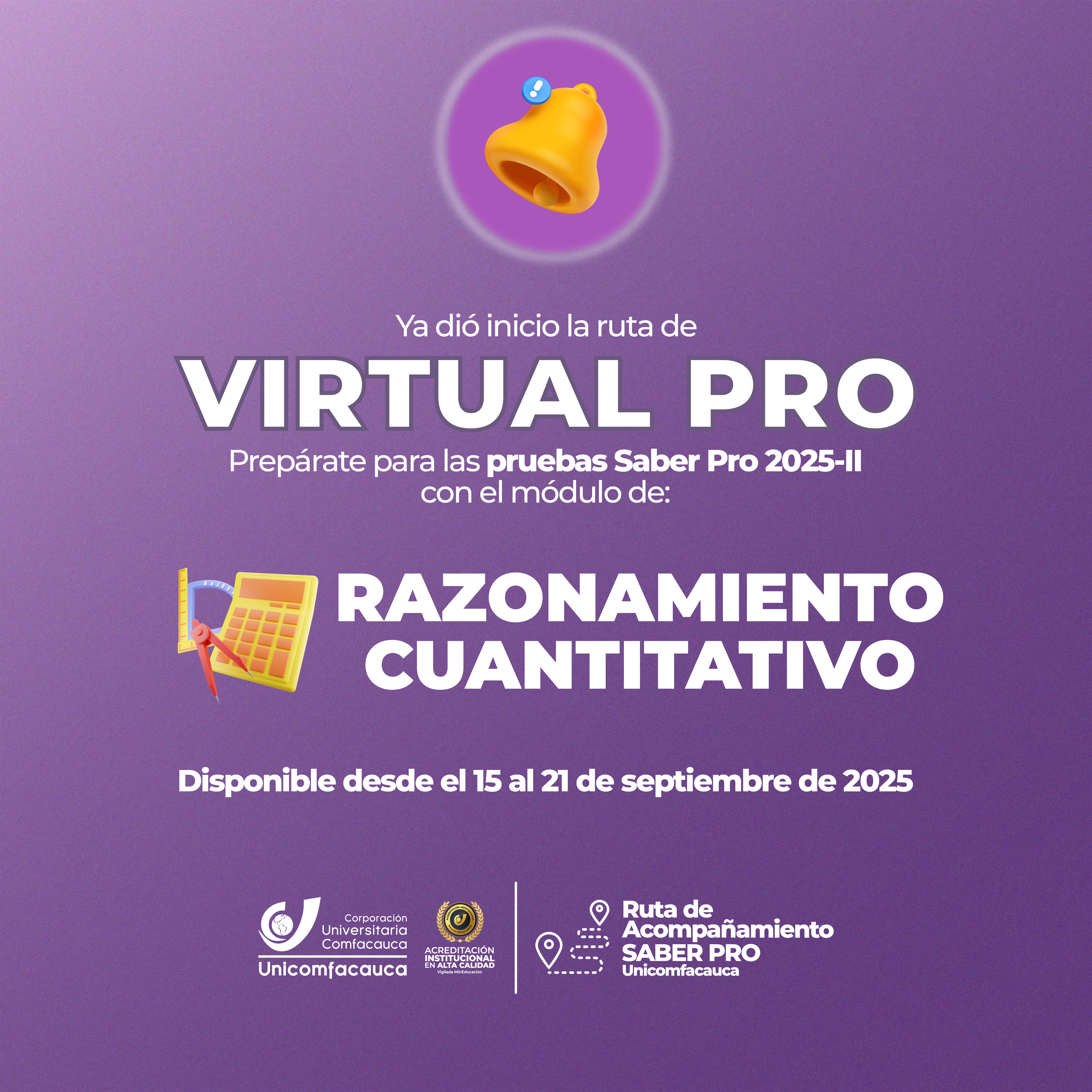 Prueba de razonamiento cuantitativo: desde el 15 al 21 de septiembre de 2025.
