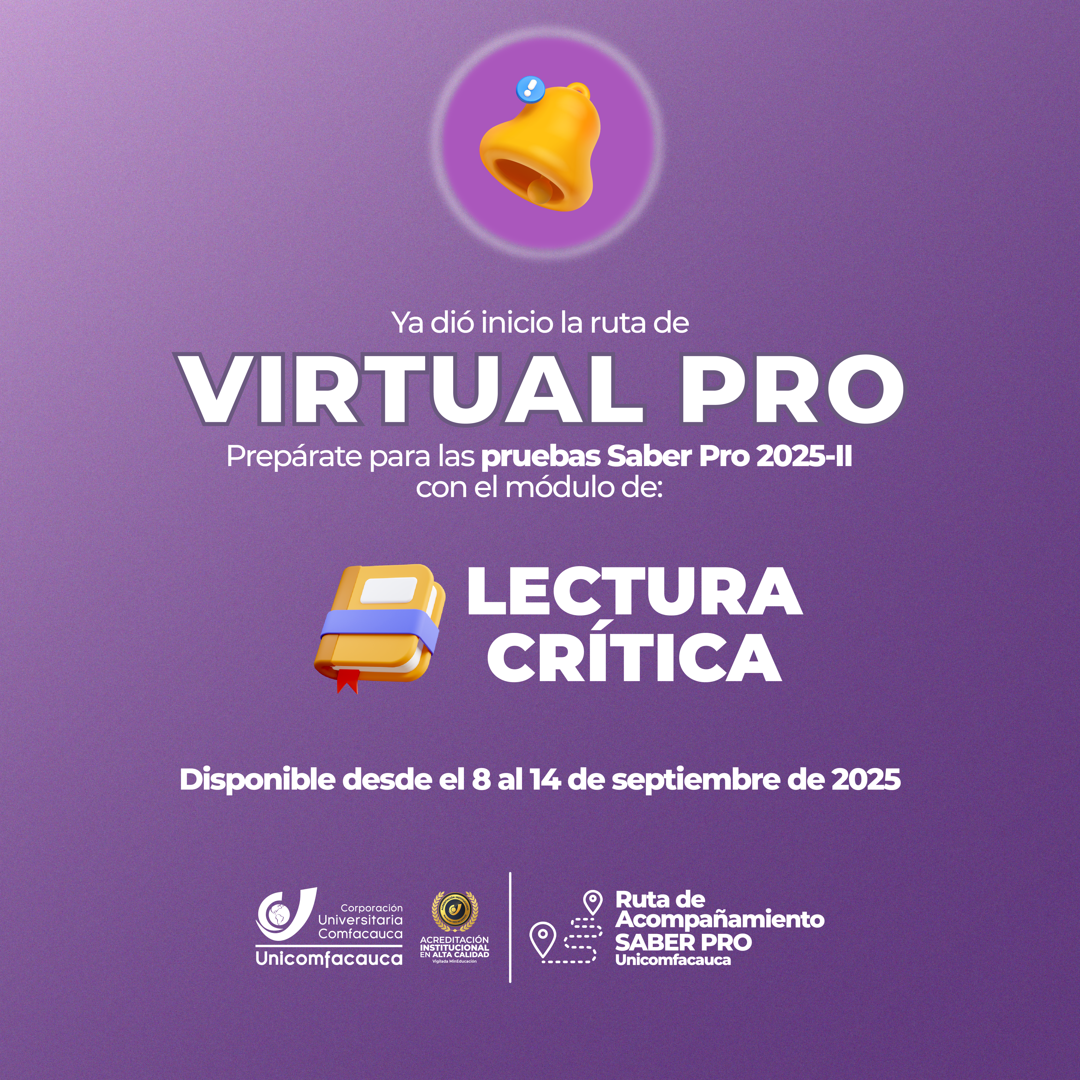 Prueba de lectura crítica: desde el 8 al 14 de septiembre de 2025.
