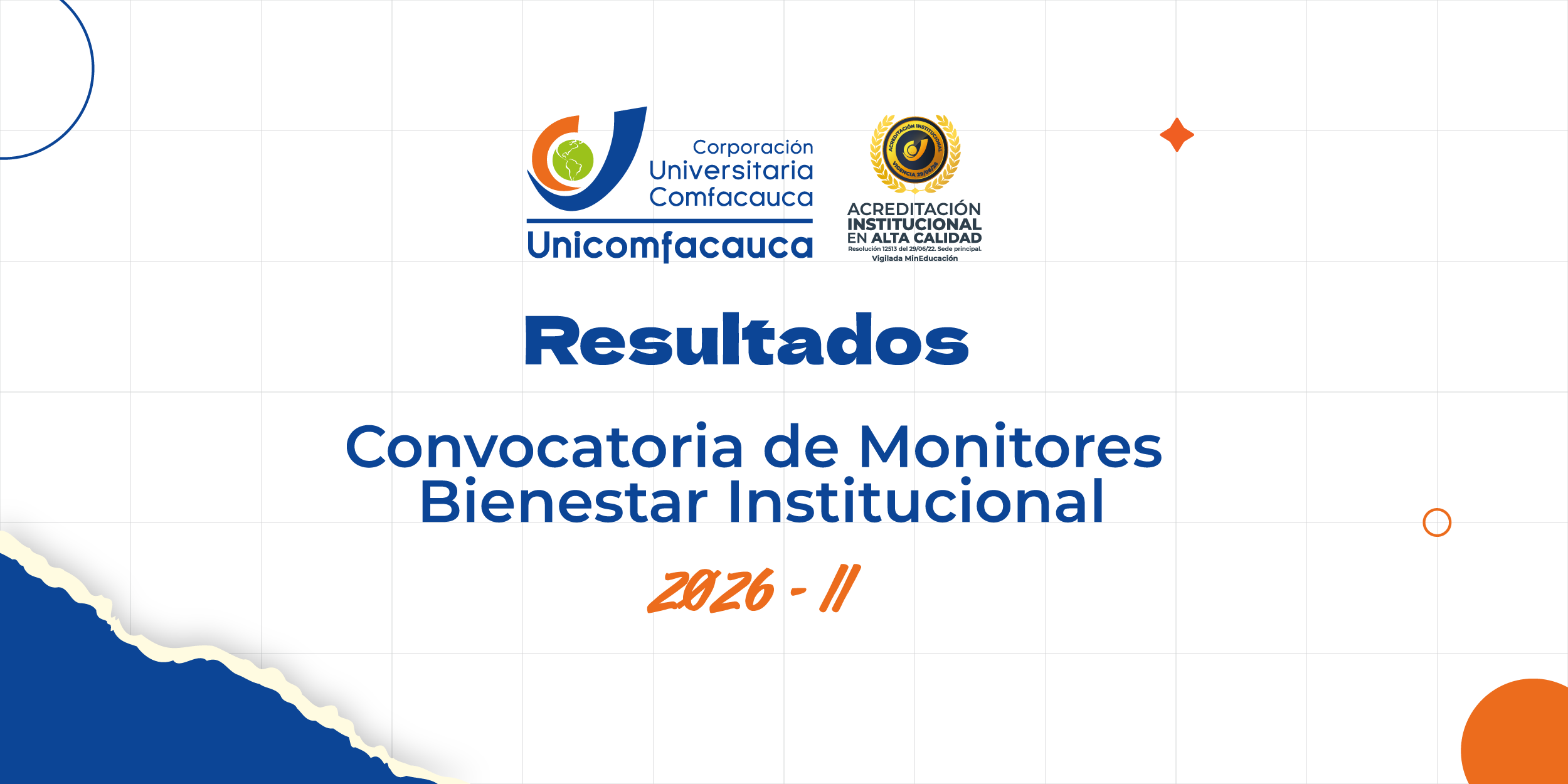 Resultados Convocatoria Monitores Bienstar Institucional 2026-2