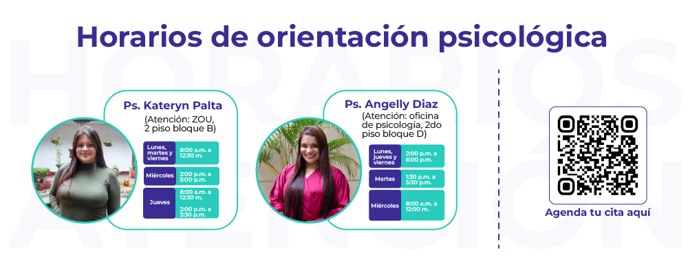 Horarios de orientación psicológica.